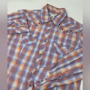 Ariat Women’s Pearl Snap Fitted Shirt Studded Pink/Purple Size Medium J3